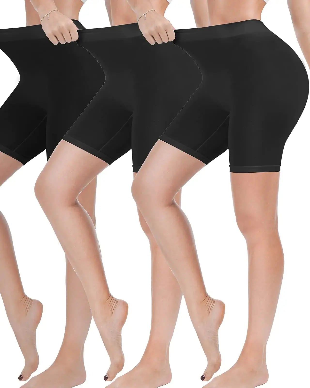 Reamphy 3 Pack Slip Shorts for Women Under Dress - Comfortable Smooth Yoga Shorts | Workout Biker Shorts