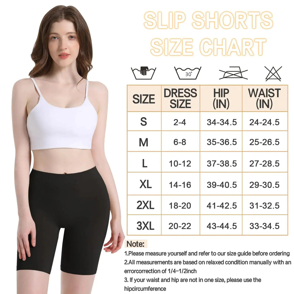 Reamphy 3 Pack Slip Shorts for Women Under Dress - Comfortable Smooth Yoga Shorts | Workout Biker Shorts