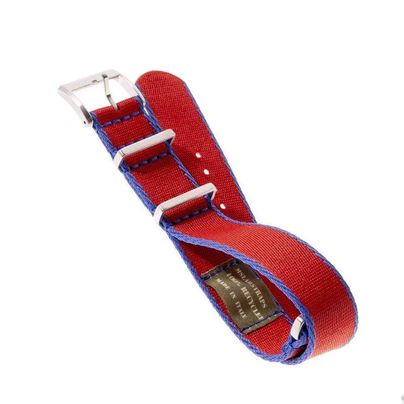Eco-Friendly Nylon Military  Strap Red Blue Borders