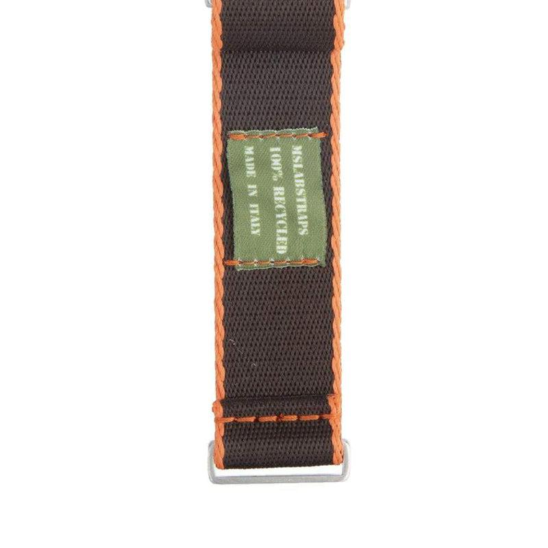 Eco-Friendly Nylon Military Watch Strap -  Black Orange Borders