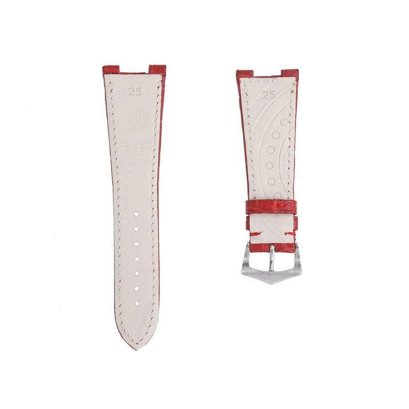 Red Matt Genuine Alligator Watch Strap Patek Philippe Compatible