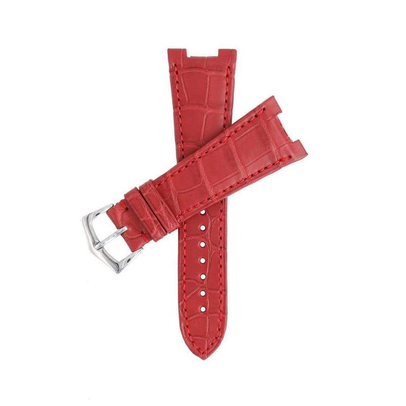 Red Matt Genuine Alligator Watch Strap Patek Philippe Compatible