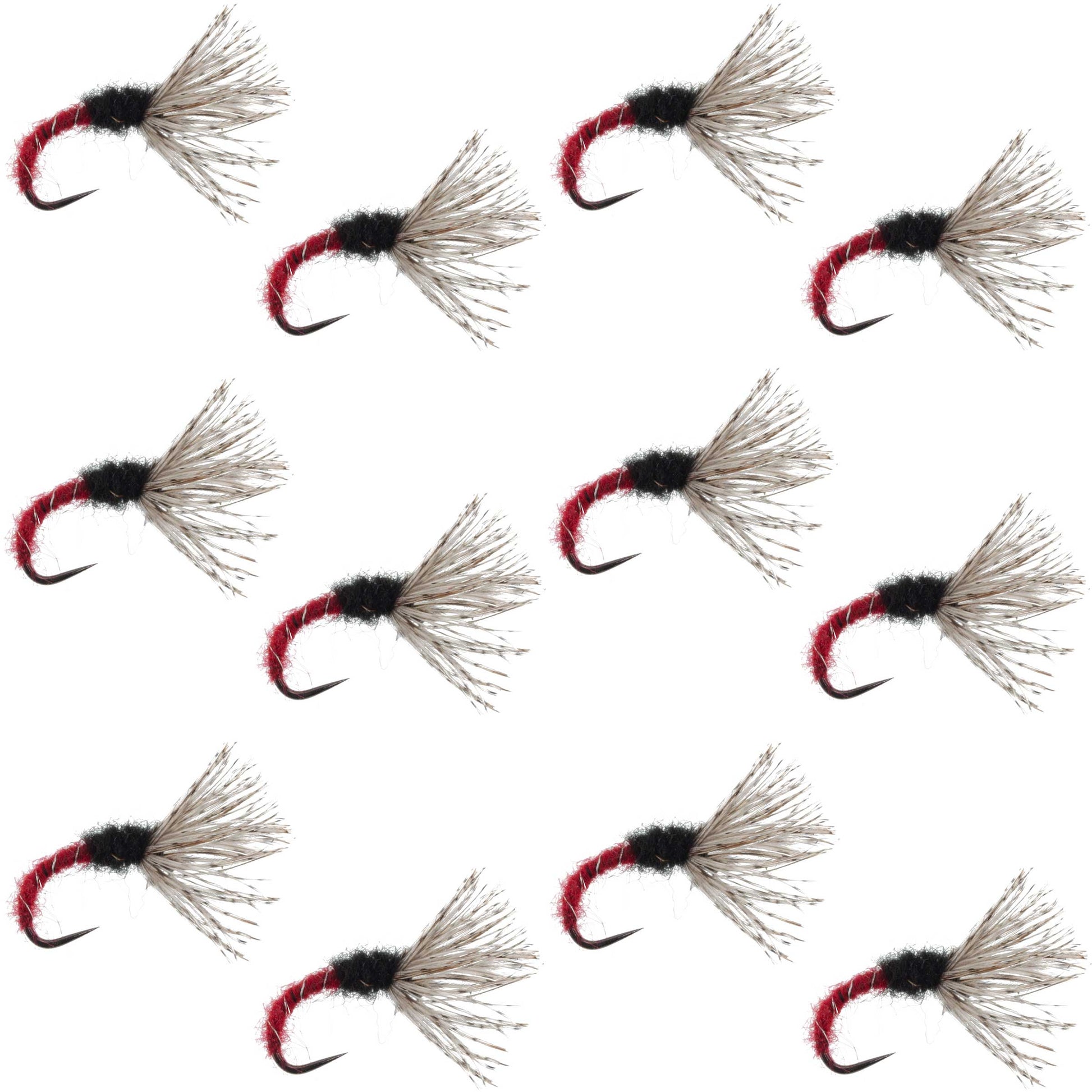 Red Zebra Sakasa Kebari - 12 Tenkara Flies - Size 14