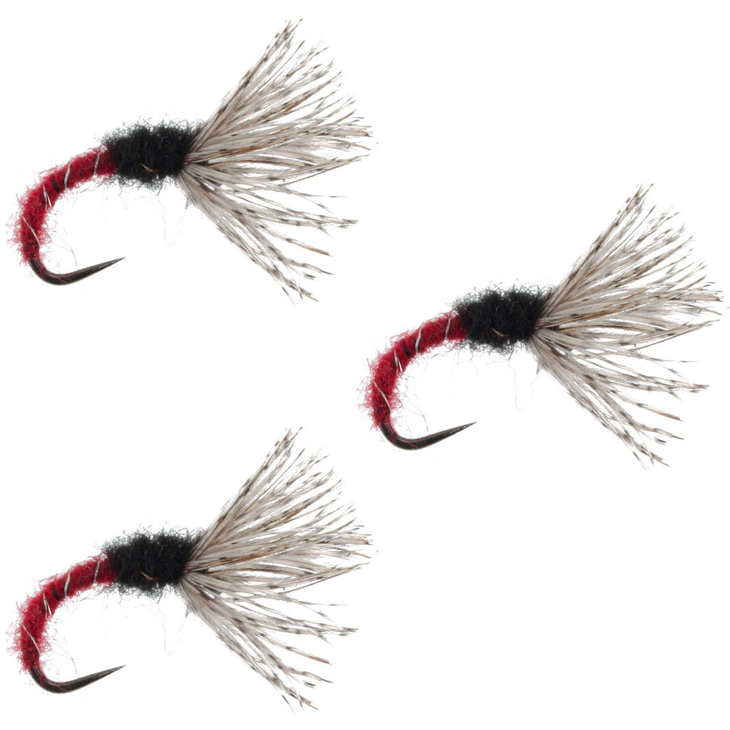 3 Pack Red Zebra Sakasa Kebari - Tenkara Flies - Size 16