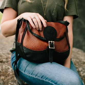Bison Leather Medium Shell Purse