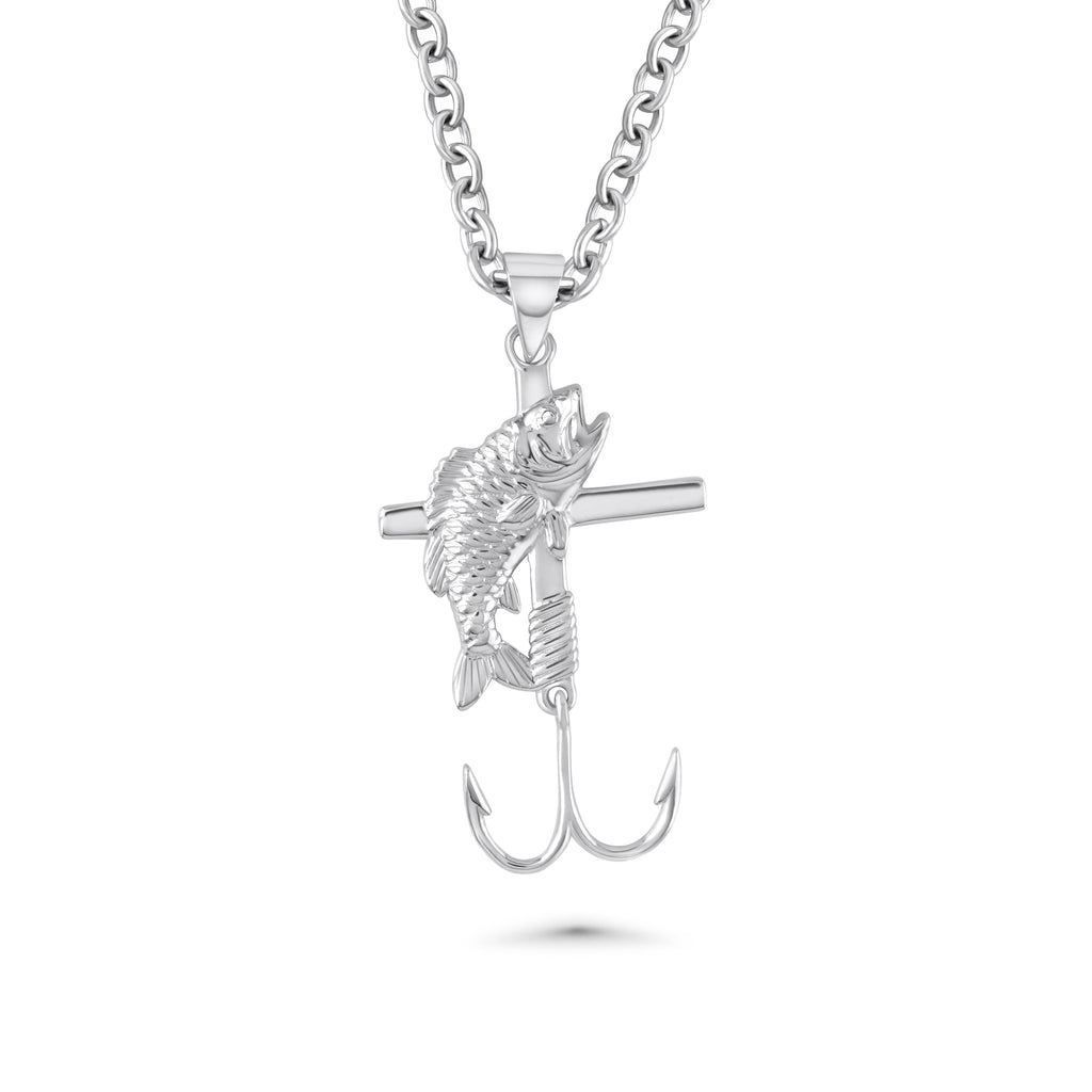 Fishing Hook Cross Necklace