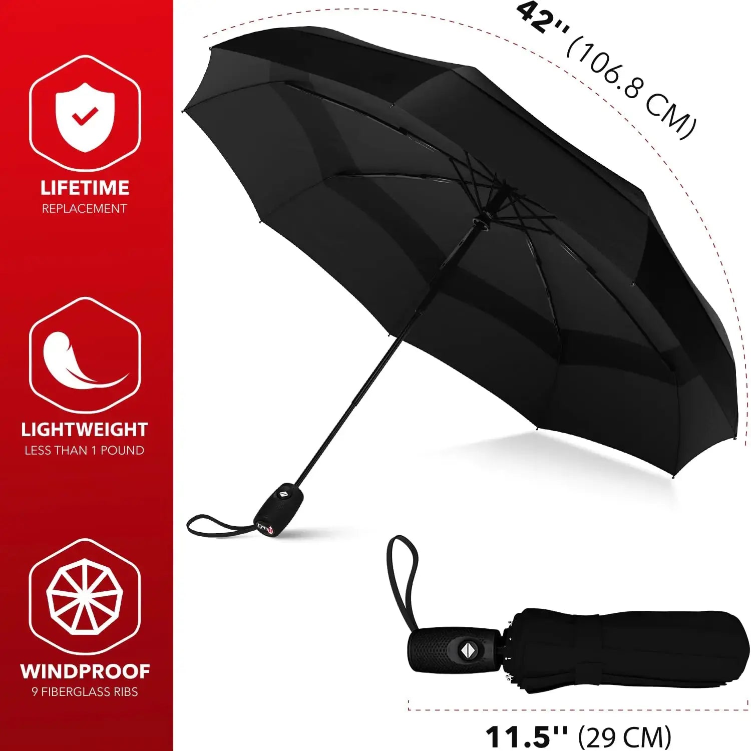 Repel Umbrella Windproof Travel Umbrella - Auto Open & Close, Compact & Durable