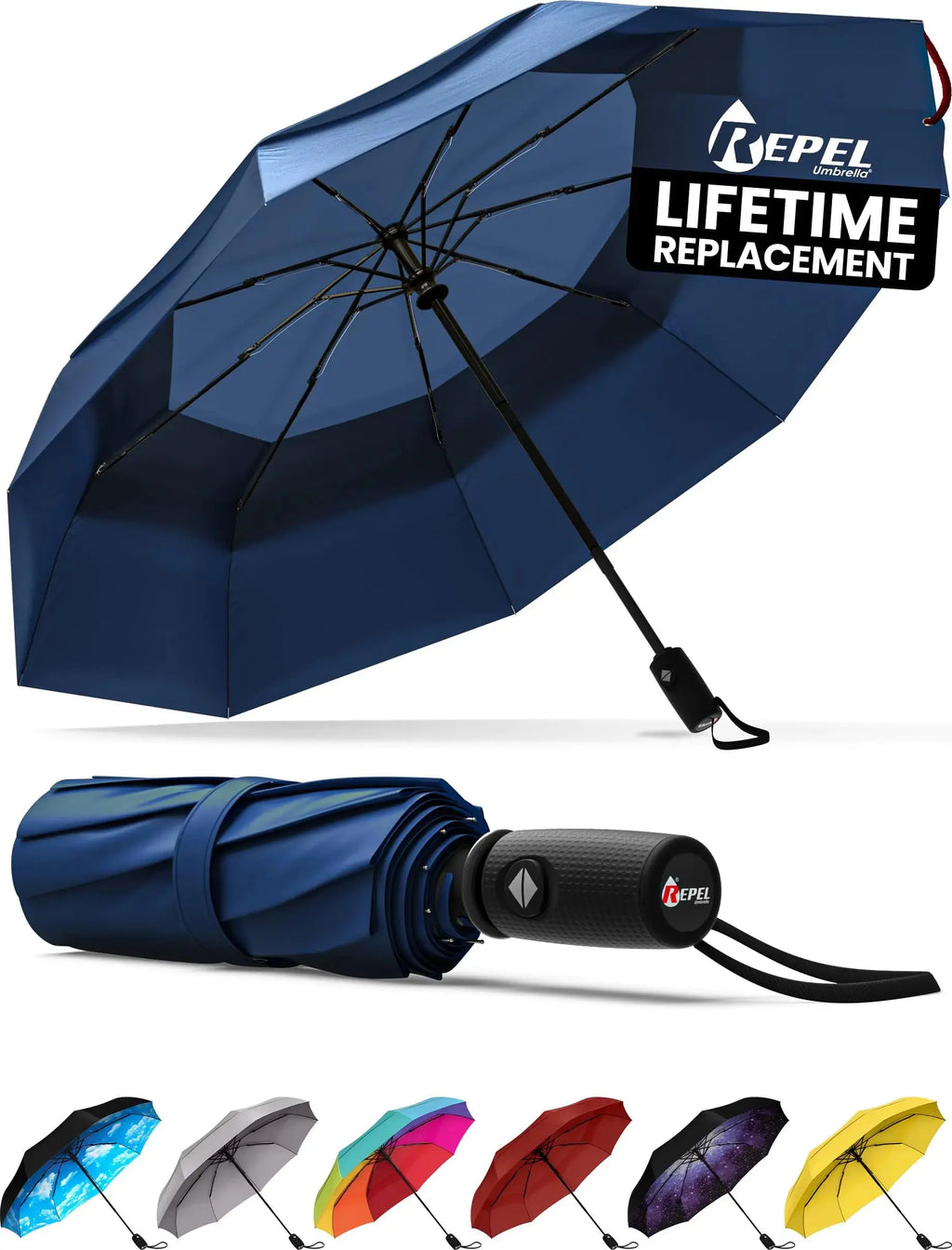 Repel Umbrella Windproof Travel Umbrella - Auto Open & Close, Compact & Durable