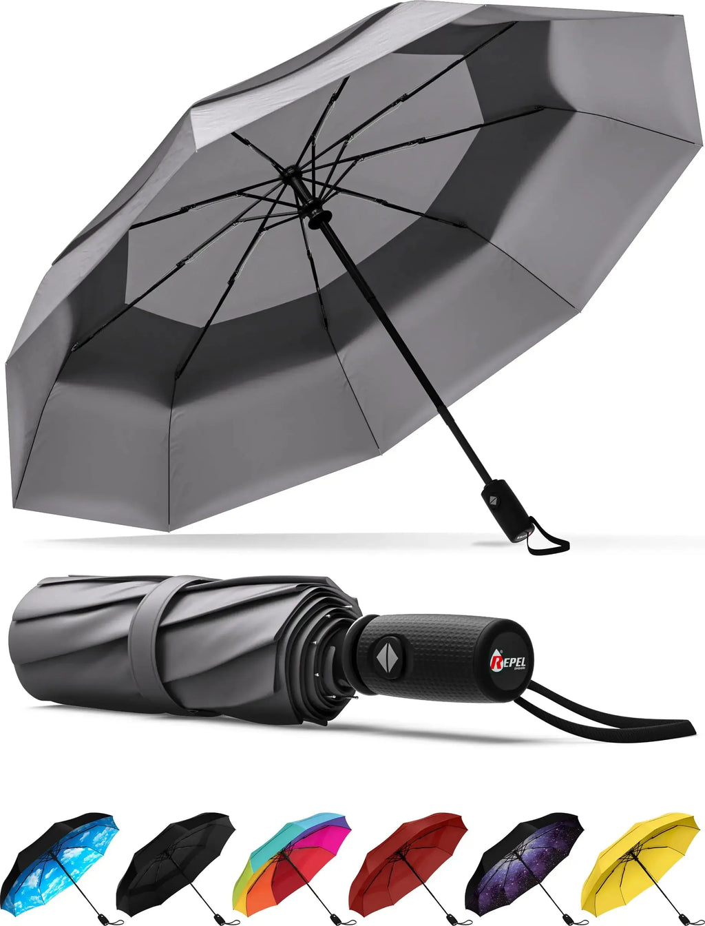 Repel Umbrella Windproof Travel Umbrella - Auto Open & Close, Compact & Durable