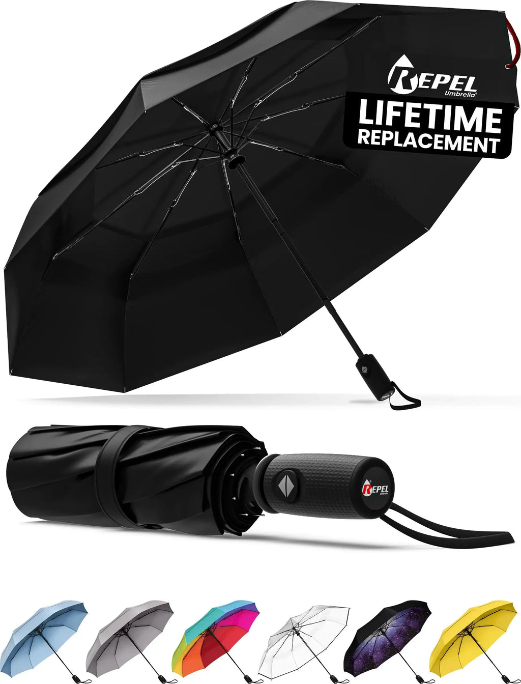 Repel Umbrella Windproof Travel Umbrella - Auto Open & Close, Compact & Durable