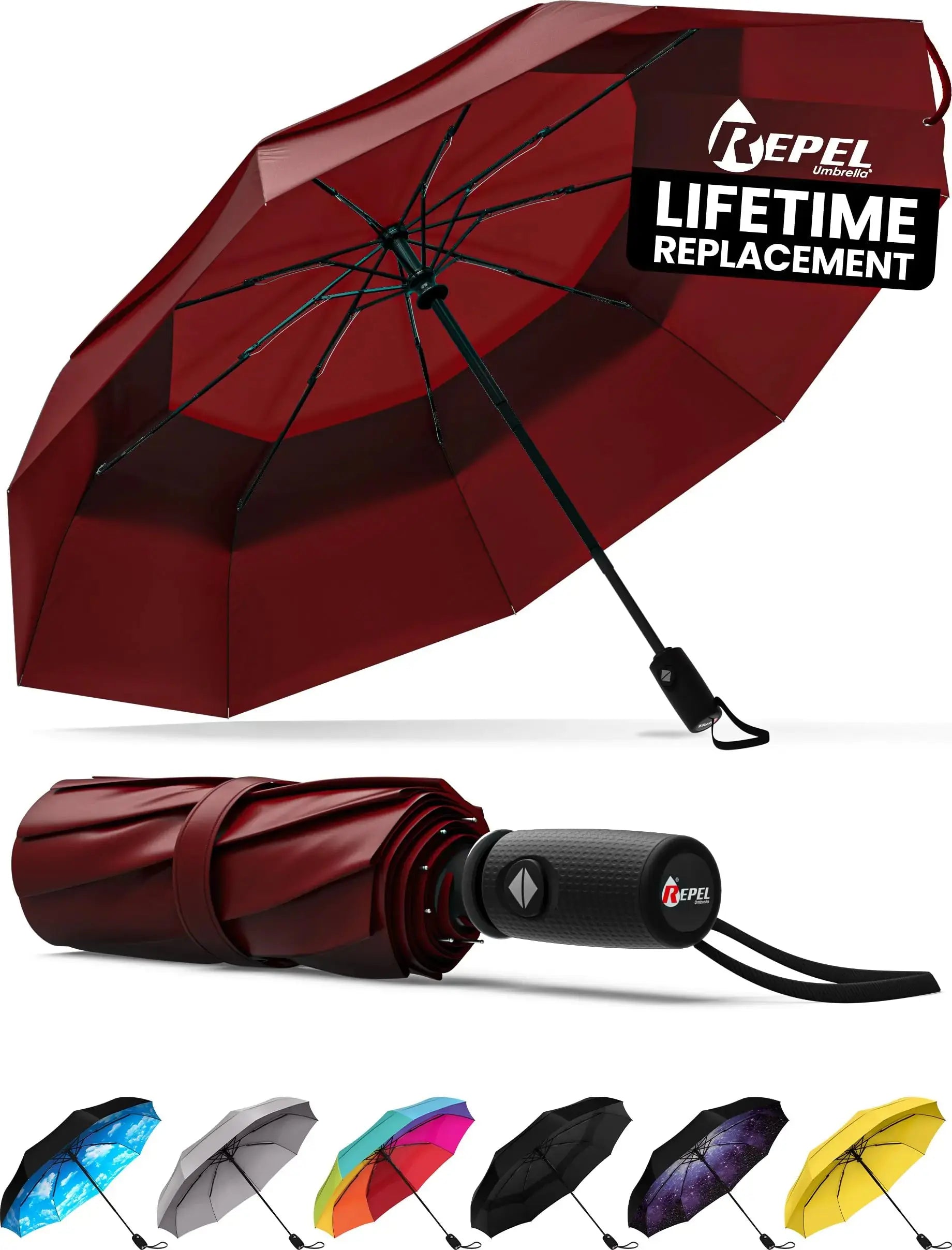 Repel Umbrella Windproof Travel Umbrella - Auto Open & Close, Compact & Durable