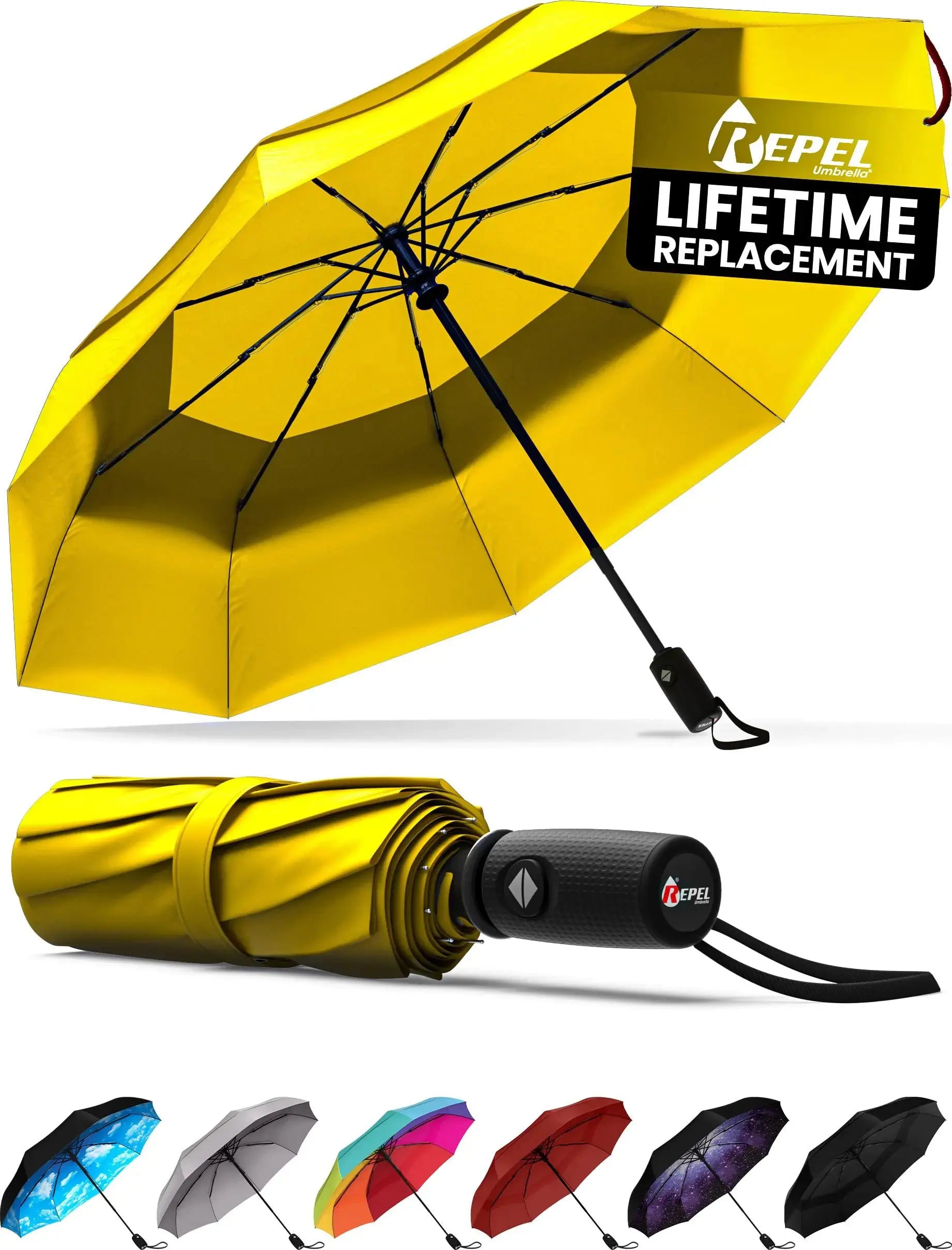 Repel Umbrella Windproof Travel Umbrella - Auto Open & Close, Compact & Durable
