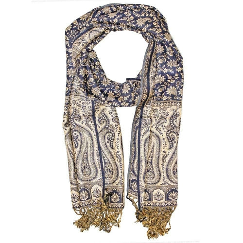 Reversible Paisley Botanical Scarf Lightweight Floral Wrap