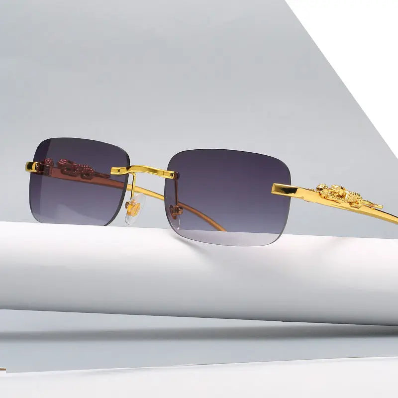 Rimless Square Sunglasses with UV Protection Lenses