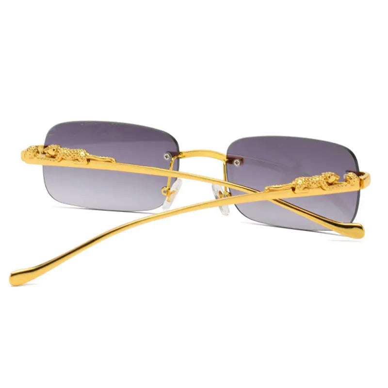 Rimless Square Sunglasses with UV Protection Lenses
