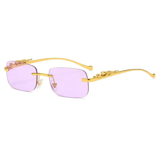 Rimless Square Sunglasses with UV Protection Lenses