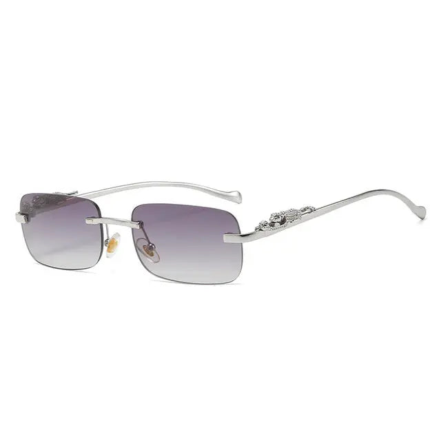 Rimless Square Sunglasses with UV Protection Lenses