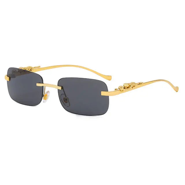 Rimless Square Sunglasses with UV Protection Lenses