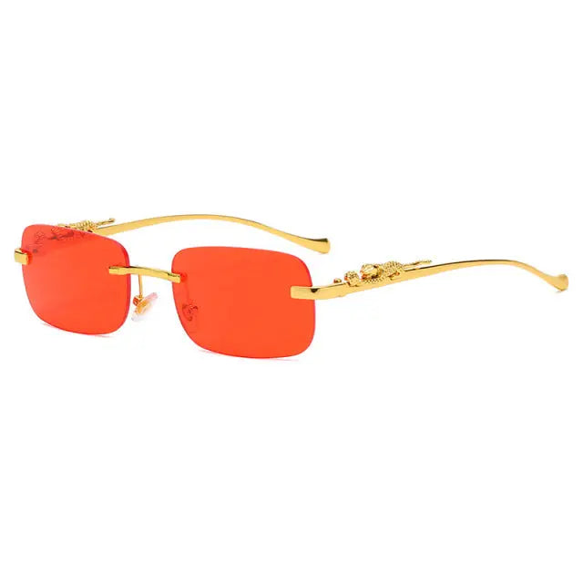 Rimless Square Sunglasses with UV Protection Lenses