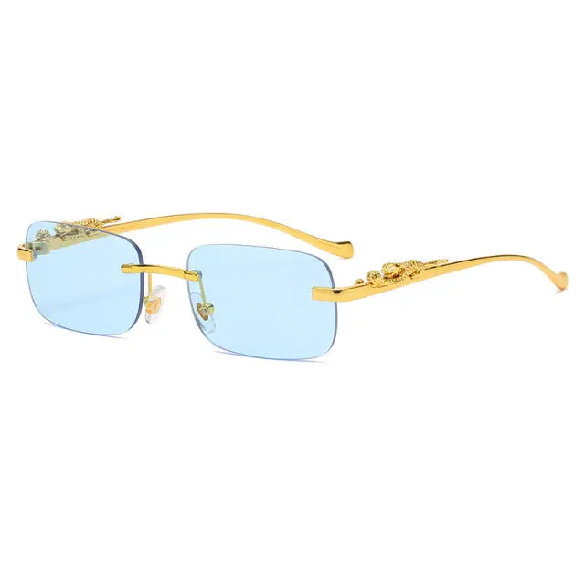 Rimless Square Sunglasses with UV Protection Lenses