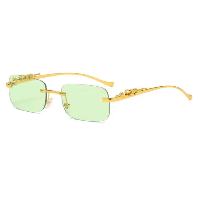 Rimless Square Sunglasses with UV Protection Lenses