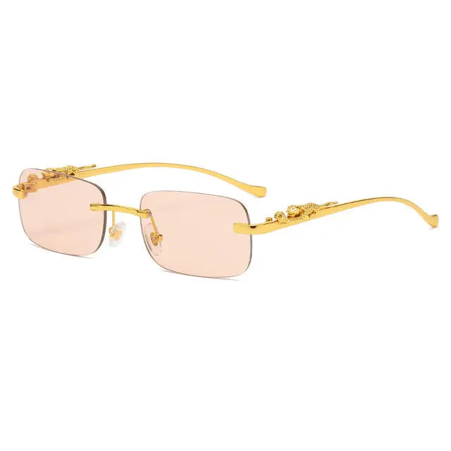 Rimless Square Sunglasses with UV Protection Lenses
