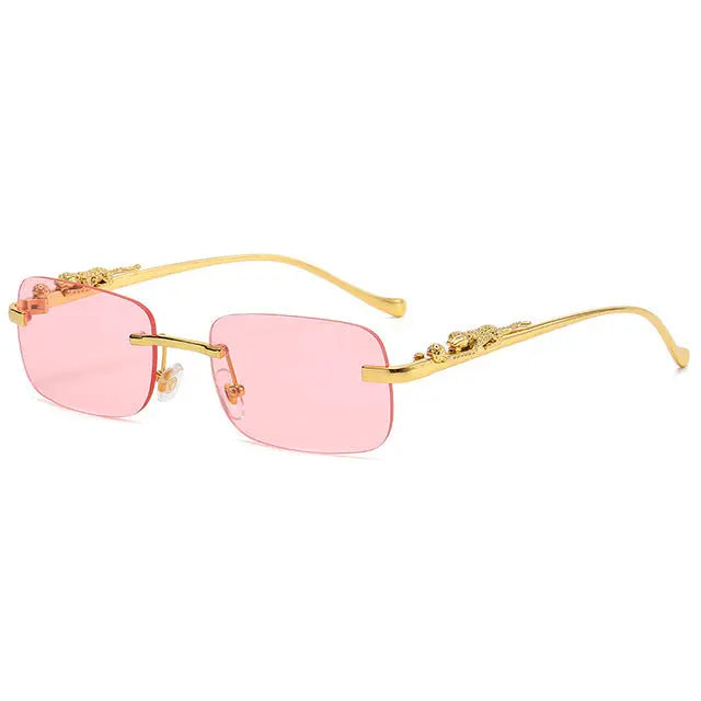 Rimless Square Sunglasses with UV Protection Lenses
