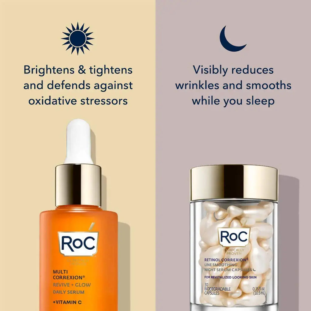 RoC Multi Correxion Revive + Glow 10% Active Vitamin C Serum – Anti-Aging & Brightening Treatment