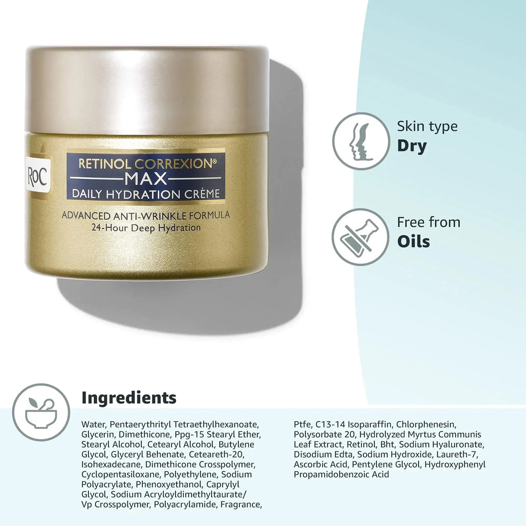RoC Retinol Correxion Max Daily Hydration Anti-Aging Face Moisturizer with Hyaluronic Acid
