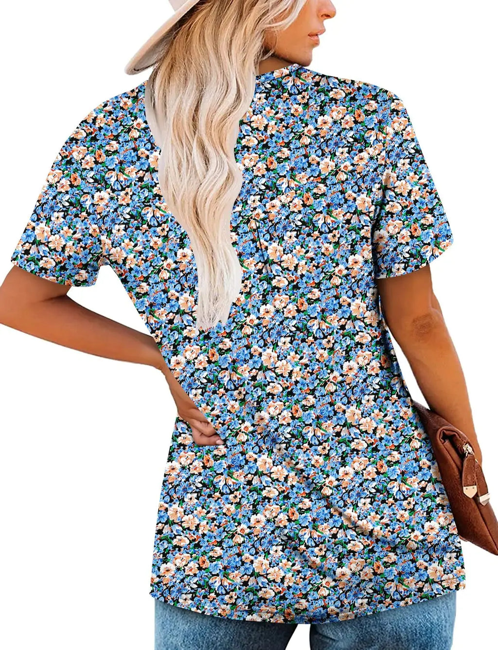 Roselinlin Women's Short Sleeve Floral Tops – Stylish Summer Comfort