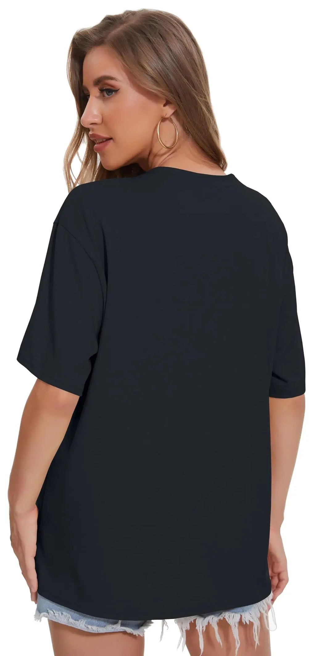 Rosemia Womens Oversized T-Shirt - Crew Neck Summer Short Sleeve Loose Fit Graphic Tees