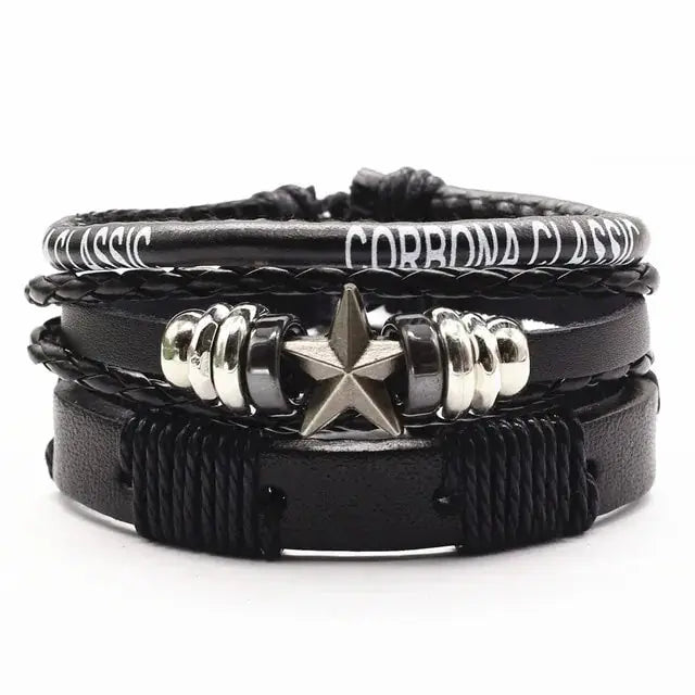 Rugged Men's Leather Bangles