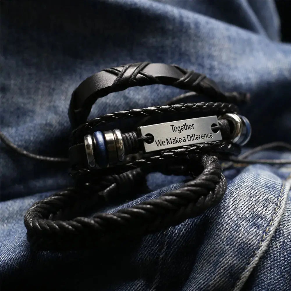 Rugged Men's Leather Bangles