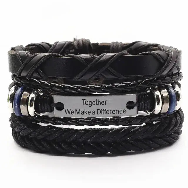 Rugged Men's Leather Bangles