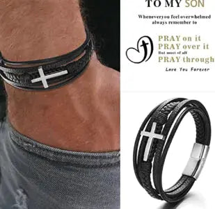Rugged Men's Leather Bangles