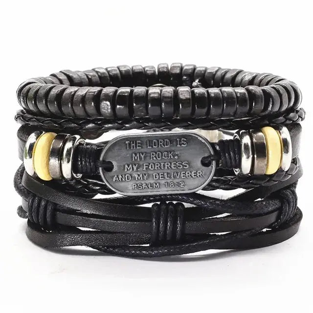 Rugged Men's Leather Bangles