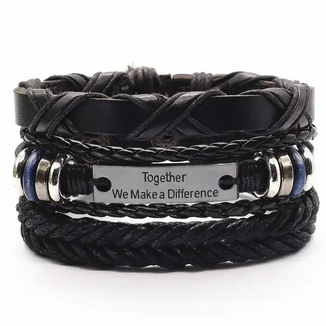 Rugged Men's Leather Bangles