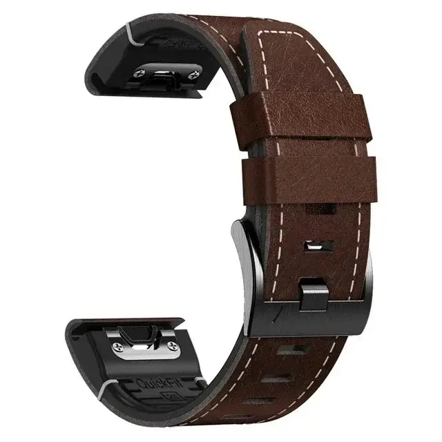 Garmin Leather Silicone QuickFit Band - Durable Stylish Strap