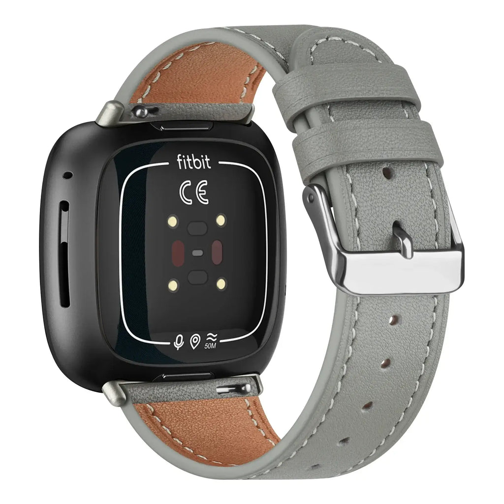 Fitbit Versa & Sense Leather Band - Stylish Durable Design