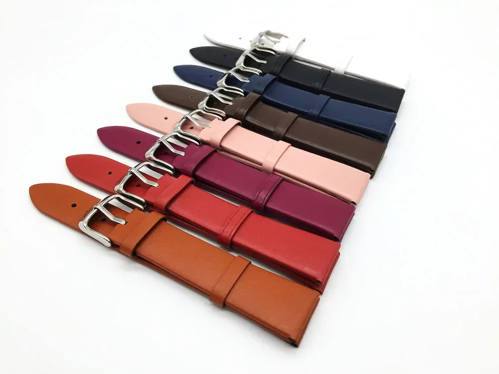 Polar Calf Leather Watch Band for Smartwatch - Genuine Leather, Silver Buckle