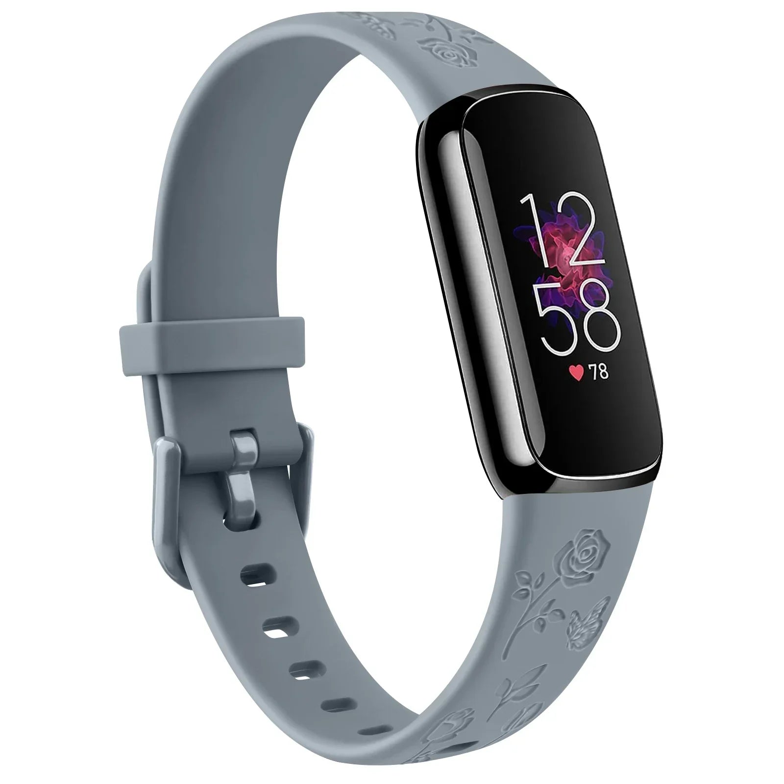 Fitbit Luxe TPU Flower Engraved Band - Soft and Comfortable