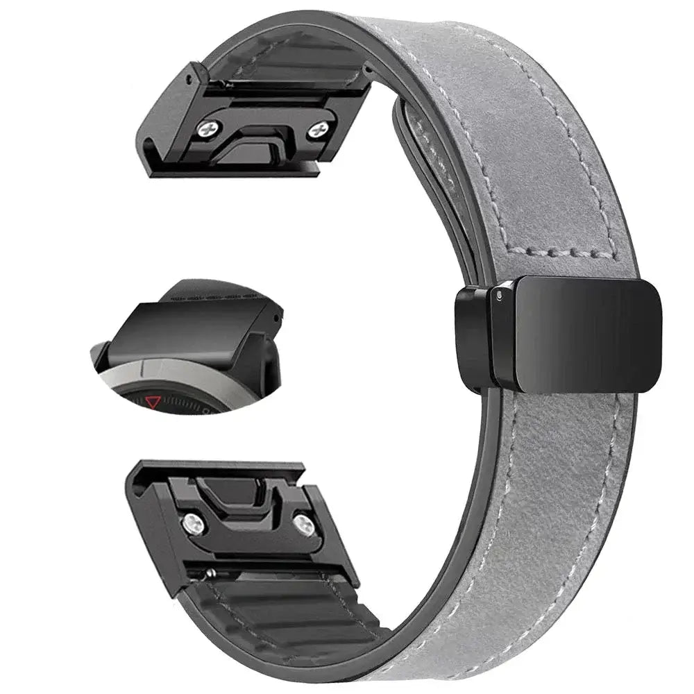 Garmin Soft Leather Band - Magnetic Buckle QuickFit Design