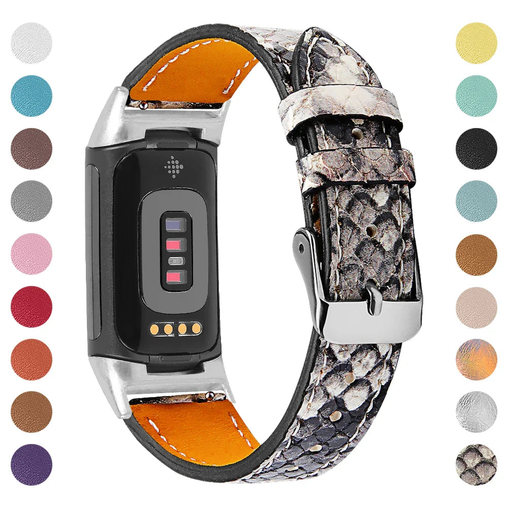 Fitbit Charge 5 6 Leather Strap - Stylish and Comfortable