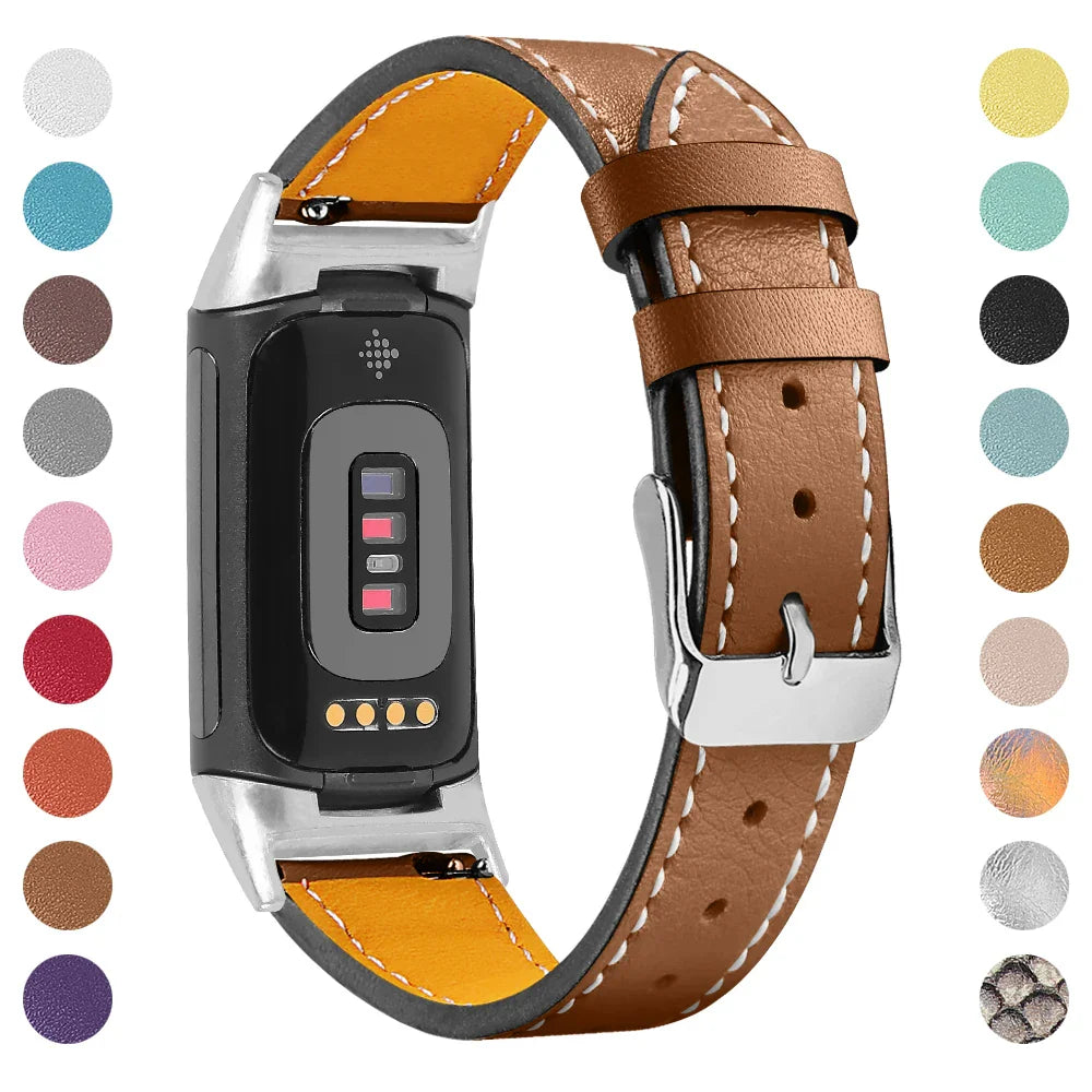 Fitbit Charge 5 6 Leather Strap - Stylish and Comfortable