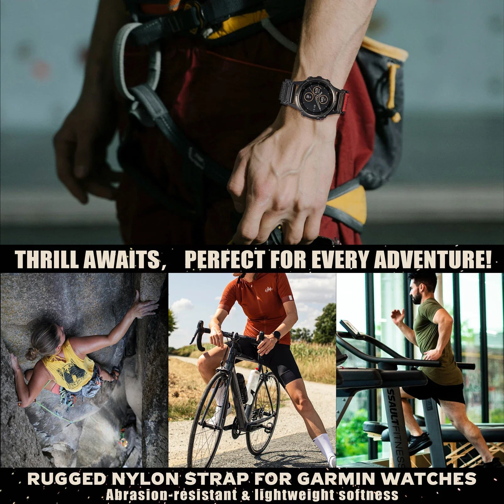 Garmin Nylon Band - Durable Military Sports Strap