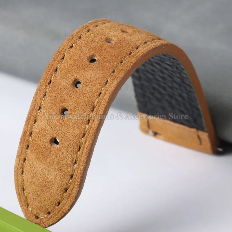 Amazfit Leather Watch Strap Vintage Suede Quick Release - Handmade Stitching