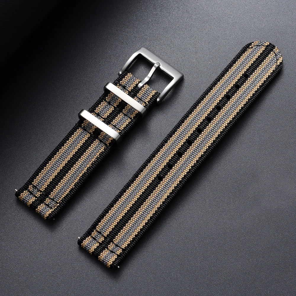 OnePlus Smartwatch Bands Ribbed Nylon Woven Canvas Fabric Quick Release Watch Straps