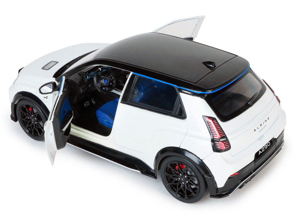2024 Alpine A290 GTS White Metallic with Black Top 1/18 Diecast Model Car by Solido