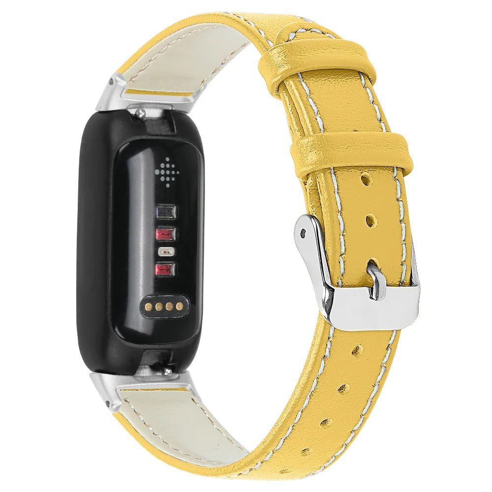 Fitbit Inspire 3 Leather Band - Stylish and Breathable Strap
