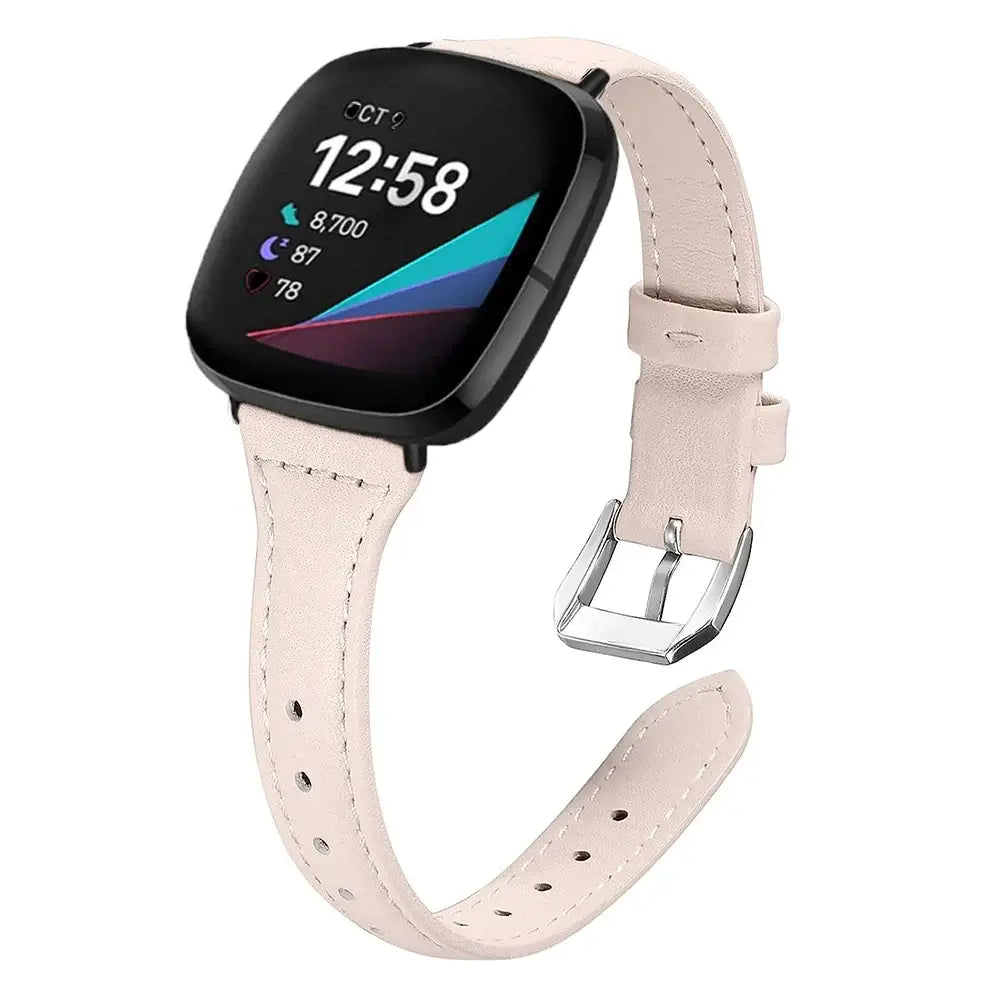 Fitbit Versa & Sense Leather Band - Classic and Stylish
